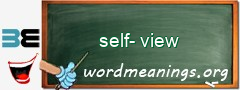 WordMeaning blackboard for self-view